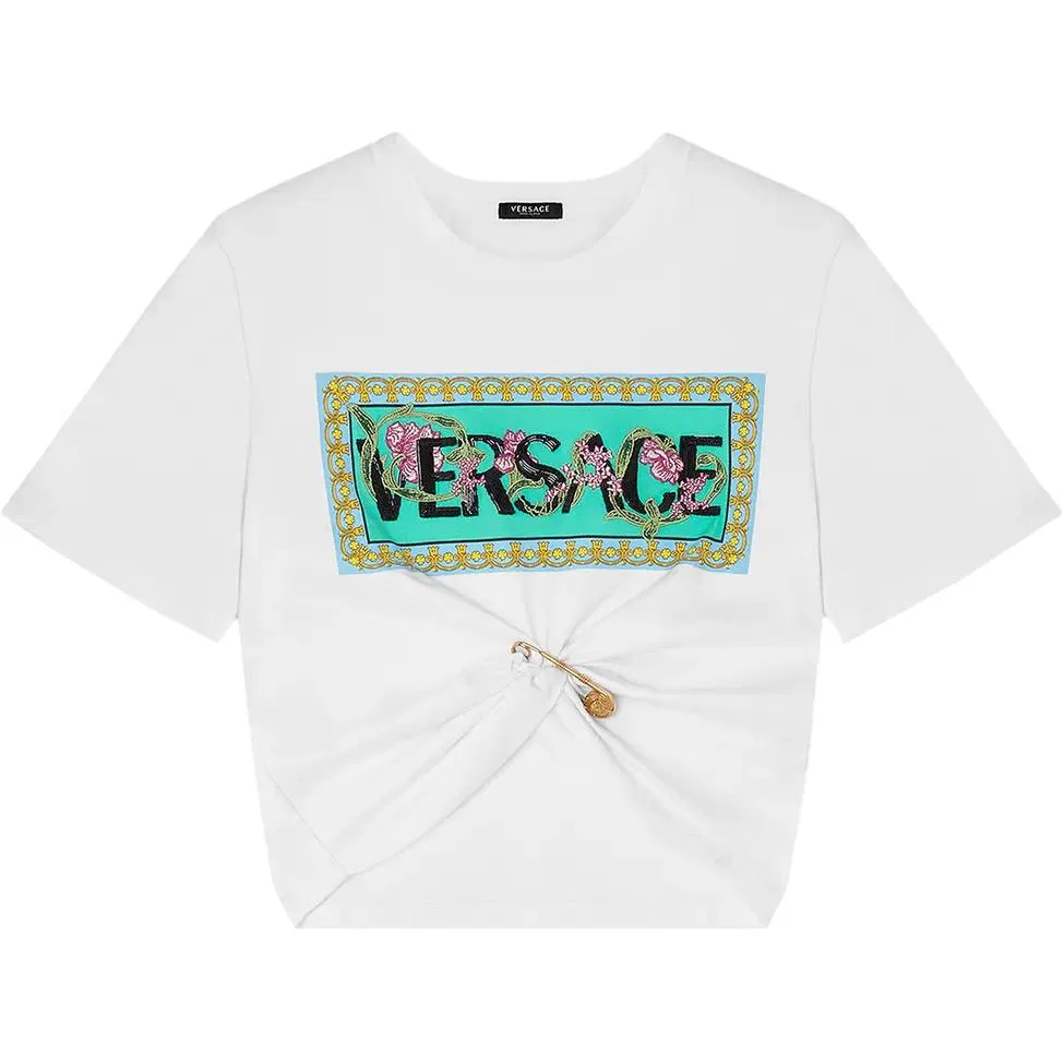 Футболка Art Deco Flowers White/Multicolor VERSACE — фото 3