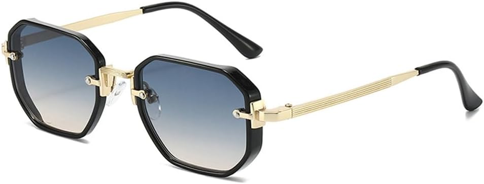 

Солнцезащитные очки UV400 с градиентным металлическим покрытием и заклепками, подходят для женщин и мужчин, для бега и занятий спортом на открытом воздухе UYPTK, Black Blue Tea