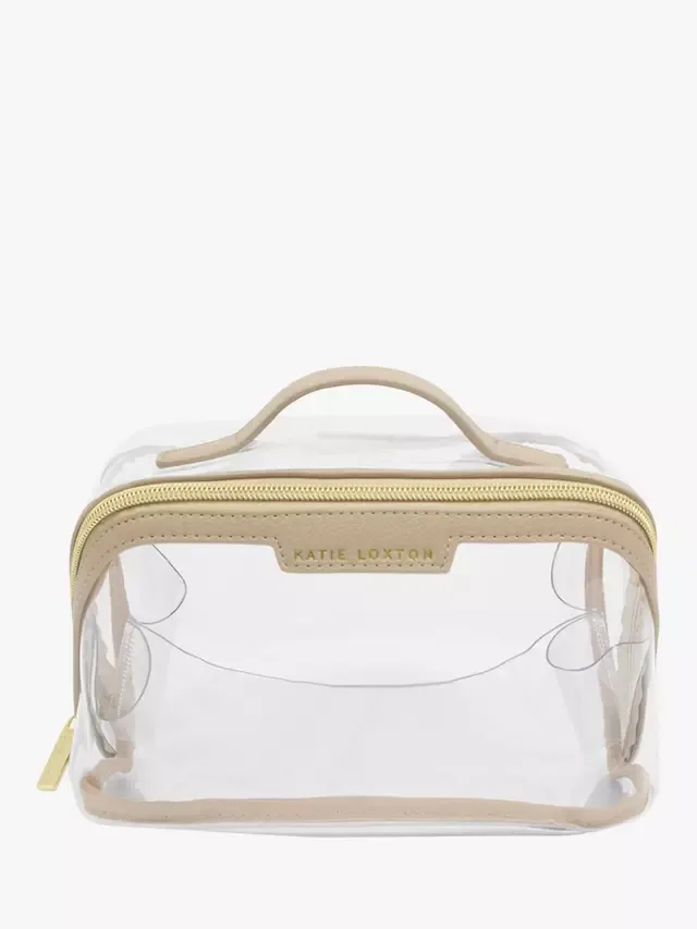 Прозрачная плоская косметичка, светло-бежевый цвет Katie Loxton