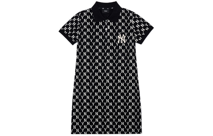 

MLB Короткое платье с короткими рукавами для женщин черное