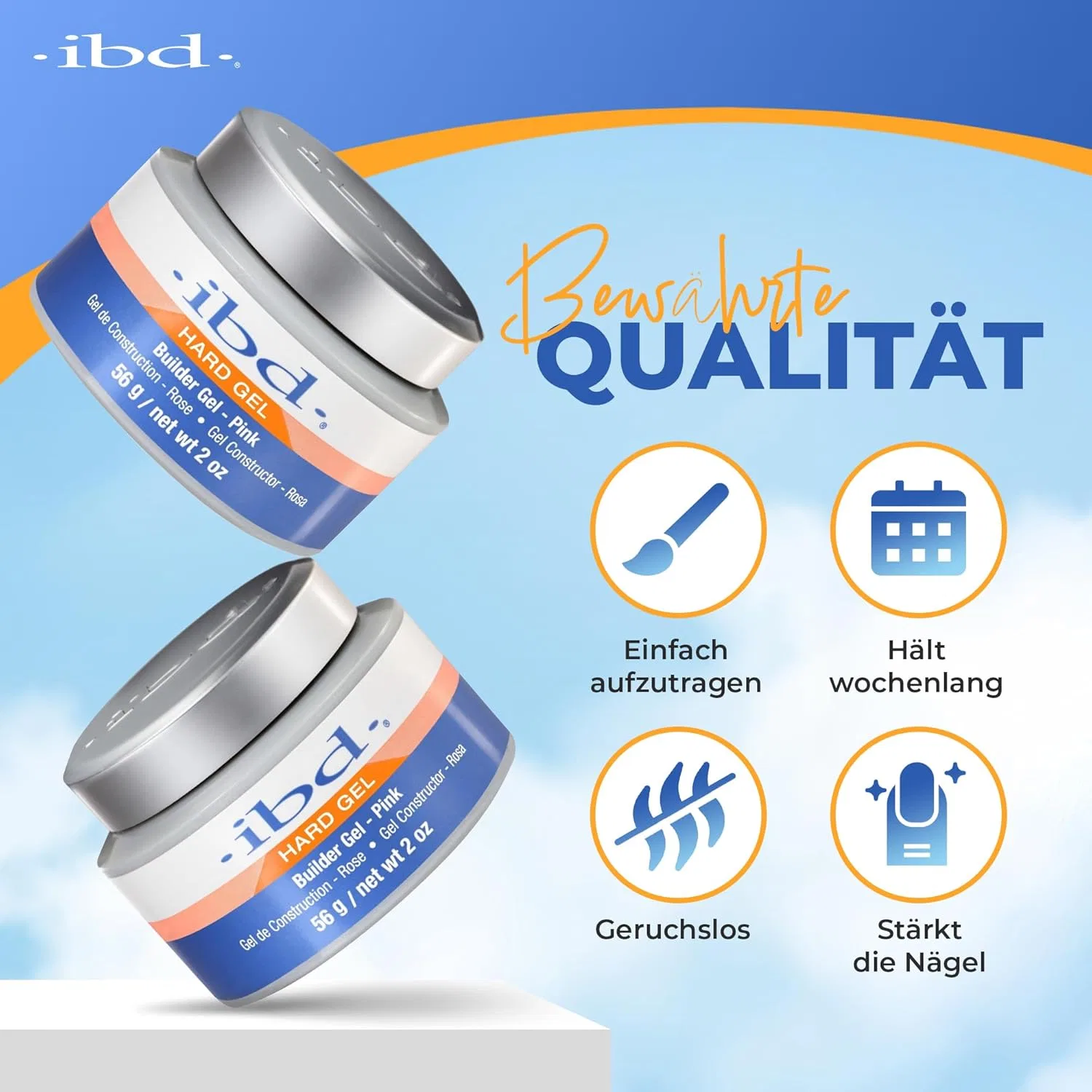 Розовый UV гель для наращивания ногтей IBD Hard Gel 56 г Ibd, Pink — фото 2