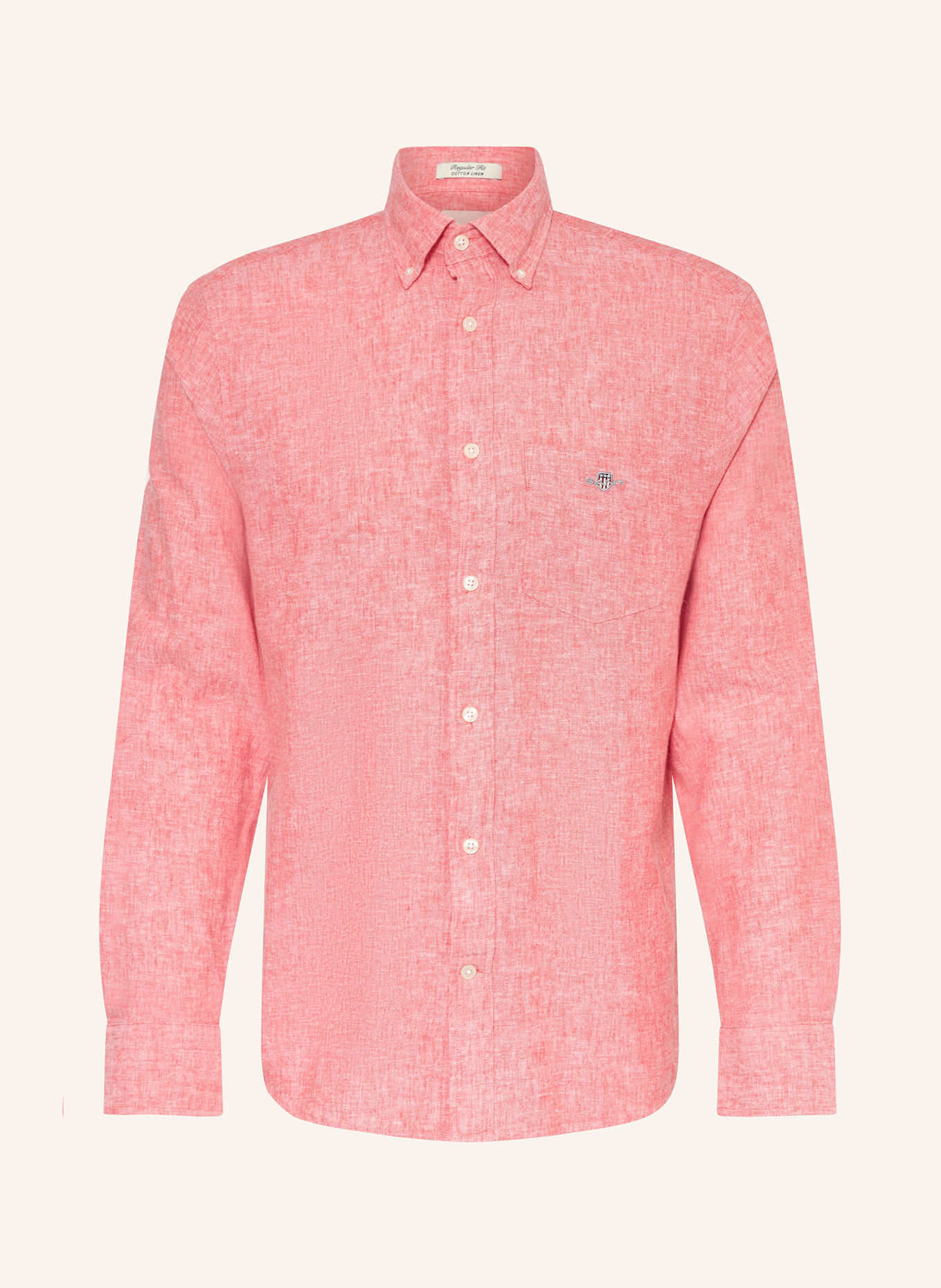 

Рубашка прямого кроя с льном Gant, красный