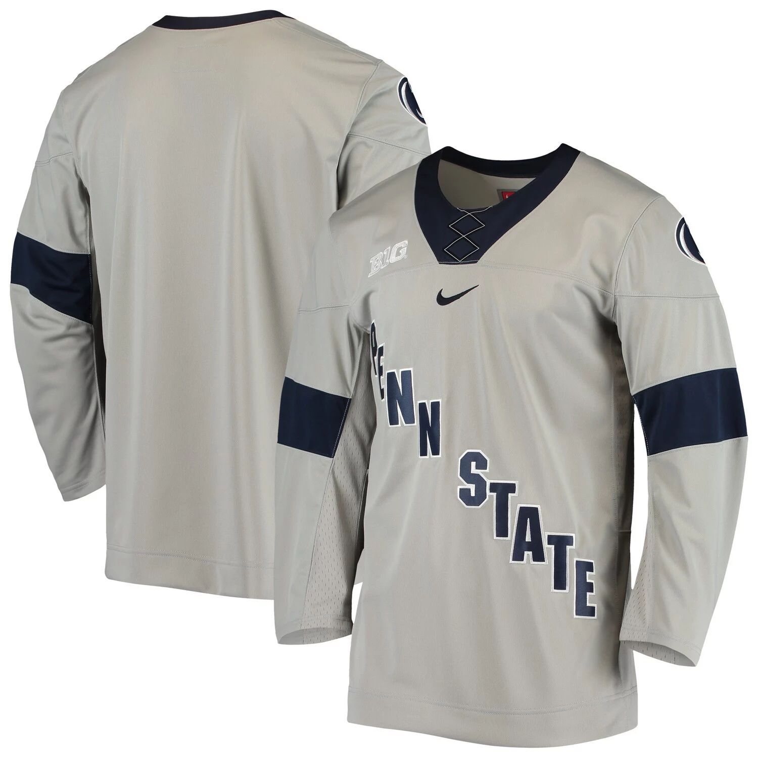 

Мужская серая хоккейная майка Penn State Nittany Lions Replica Nike, Серый, Мужская серая хоккейная майка Penn State Nittany Lions Replica Nike