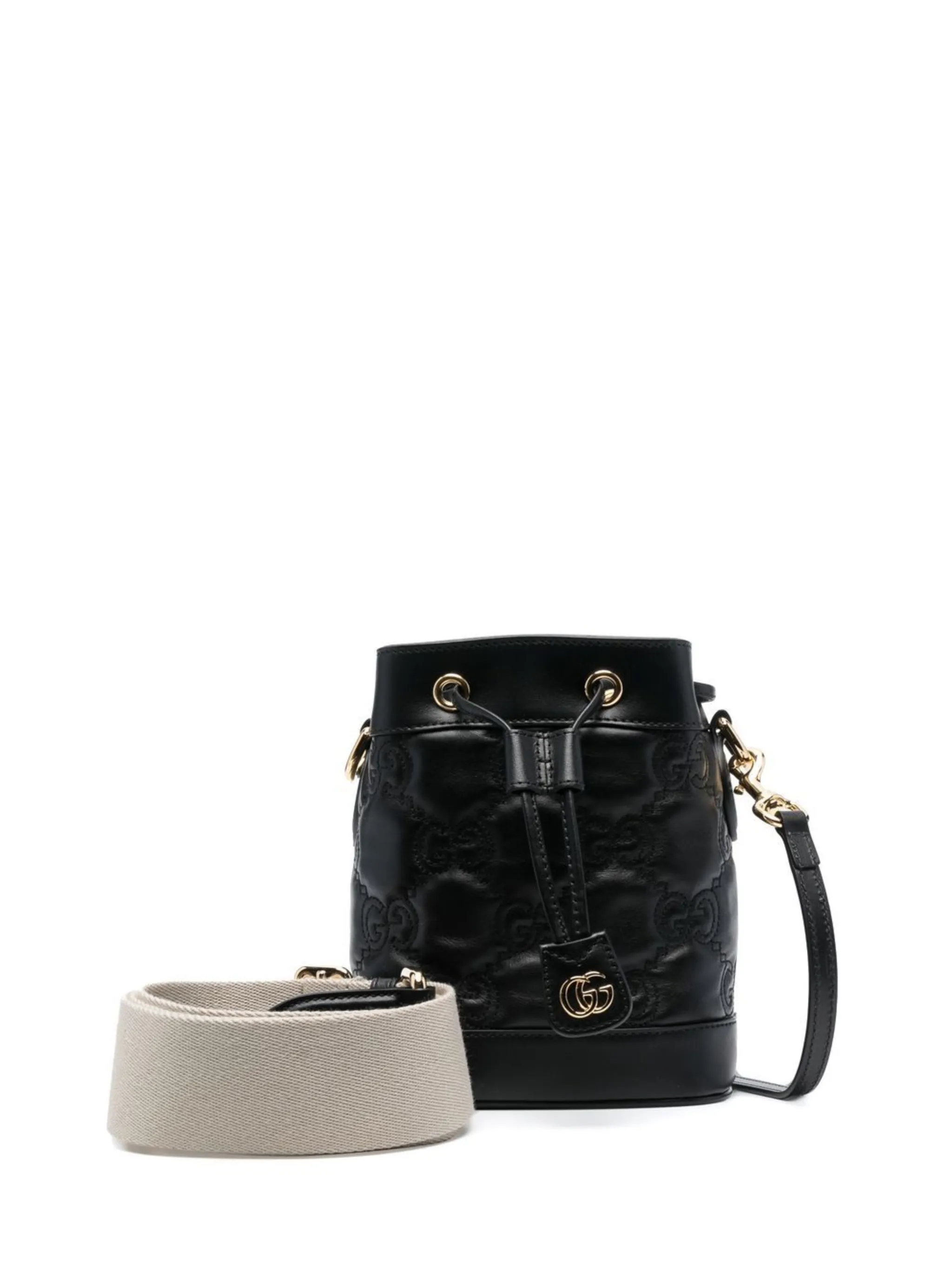 

Сумка-ведро из кожи GG Matelassé Gucci, черный