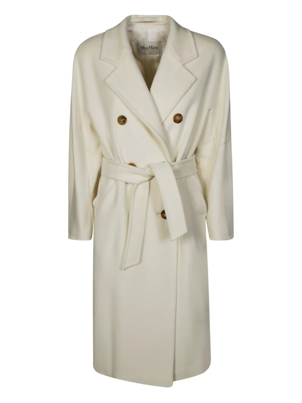 

Пальто на пуговицах с поясом MAX MARA, белый