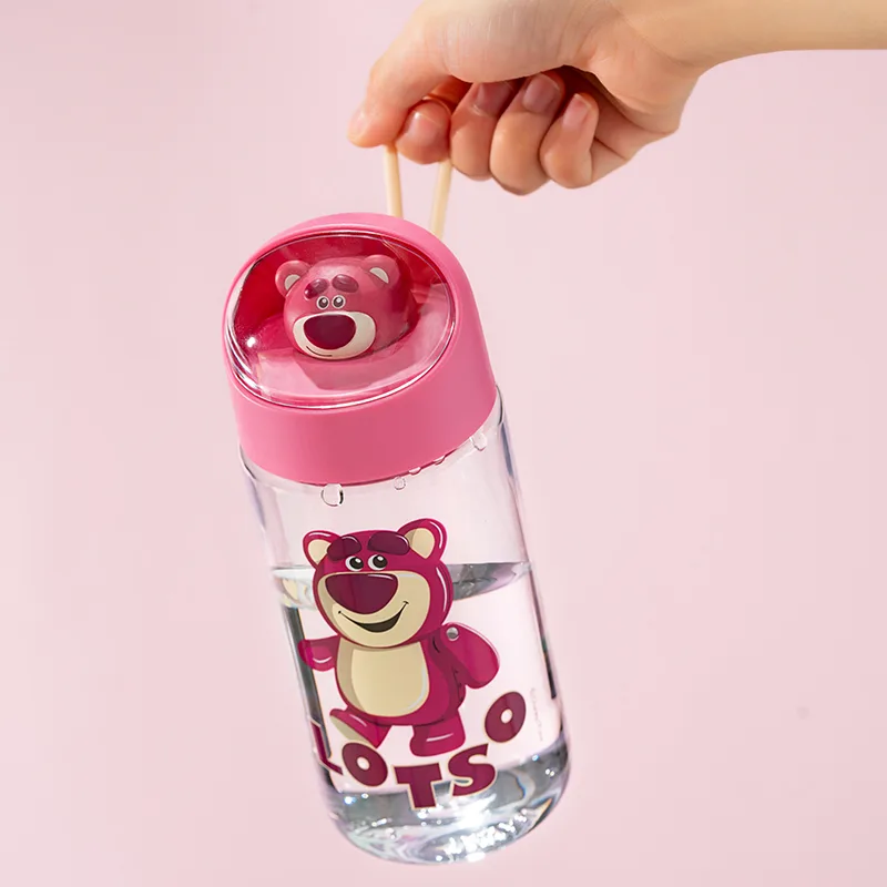 Спортивная бутылка для воды Strawberry Bear Disney Lotso Dream Space: 500 мл, + 1 наклейки — фото 2