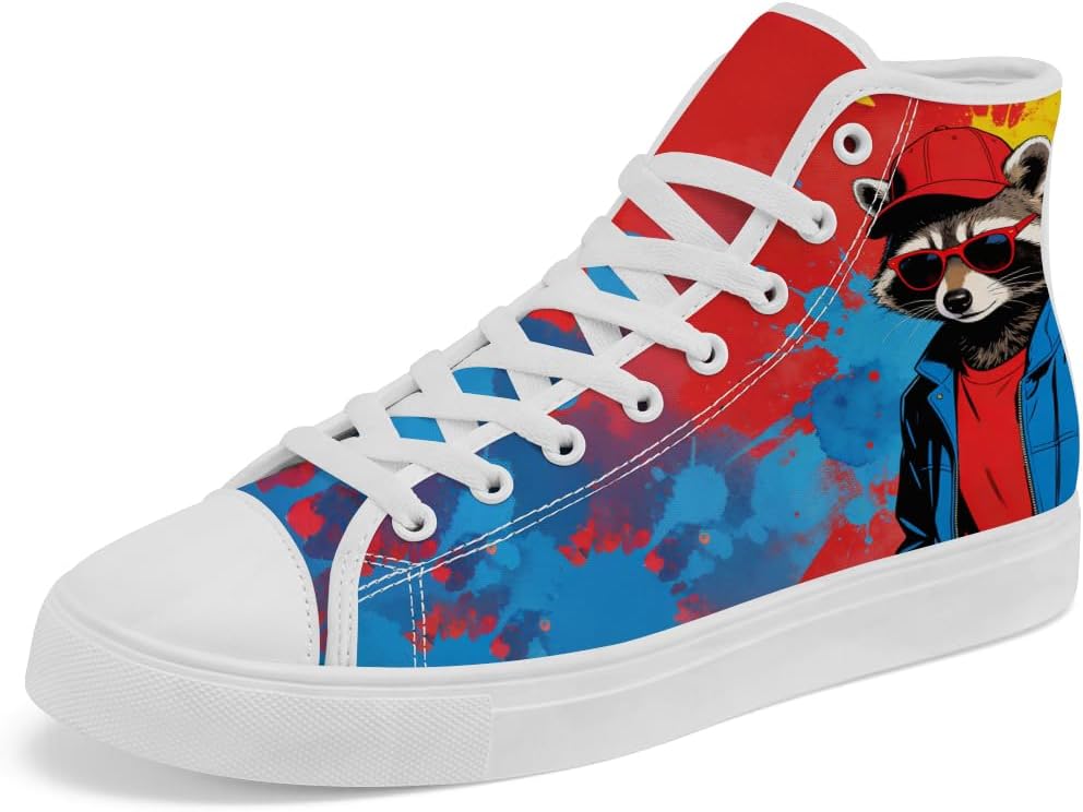 

Кеды Raccoon высокие на шнуровке для женщин и мужчин, повседневные кеды Chebing, 615 Multicolor