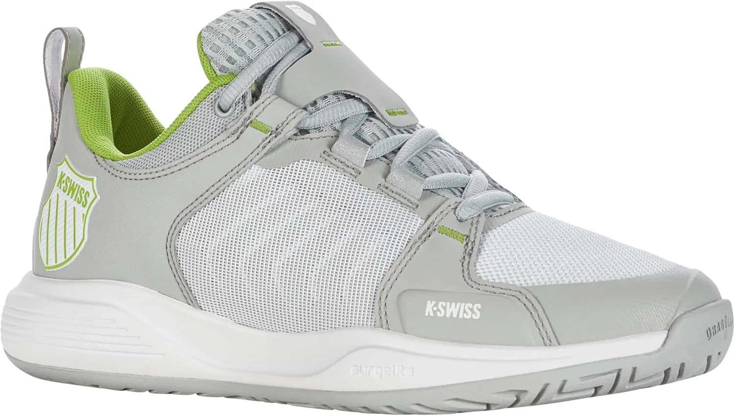 Кроссовки теннисные K-Swiss, Gray Violet/White/Lime Green — фото 2