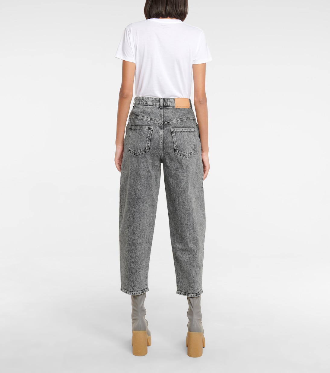 Джинсы с высокой посадкой и широкими штанинами Stella McCartney, Galaxy Grey — фото 3