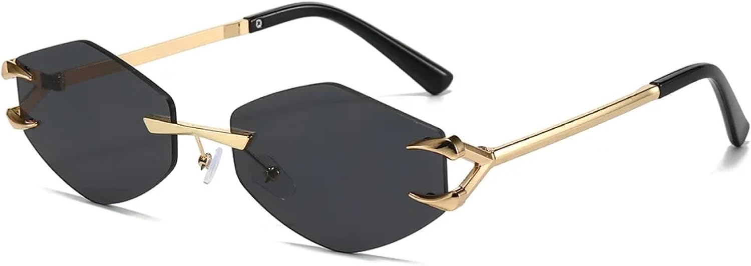 

Солнцезащитные очки с защитой от УФ-излучения UV400 | Без оправы, градиентный металлический дизайн | Для женщин и мужчин, для занятий спортом на открытом воздухе и вождения DSVIGF, Black