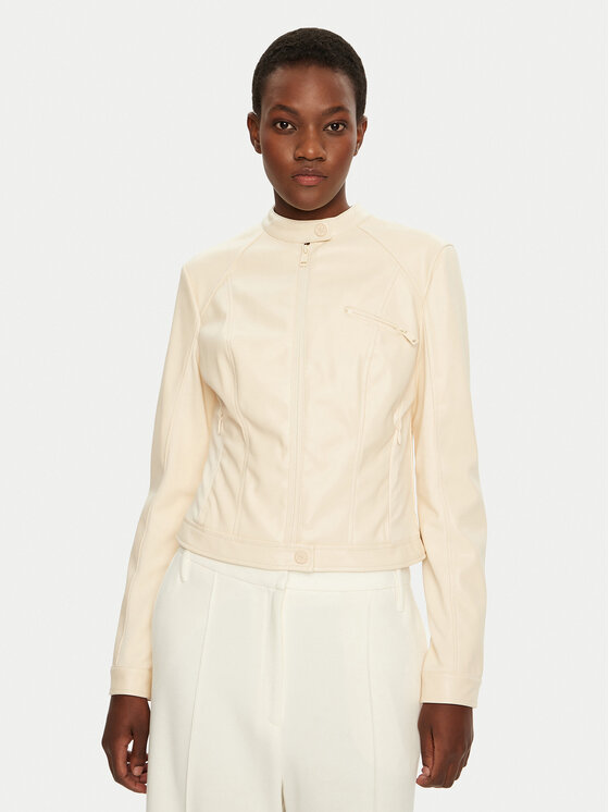 

Кожаная куртка обычного кроя W4YL04 WE480 Guess, экрю