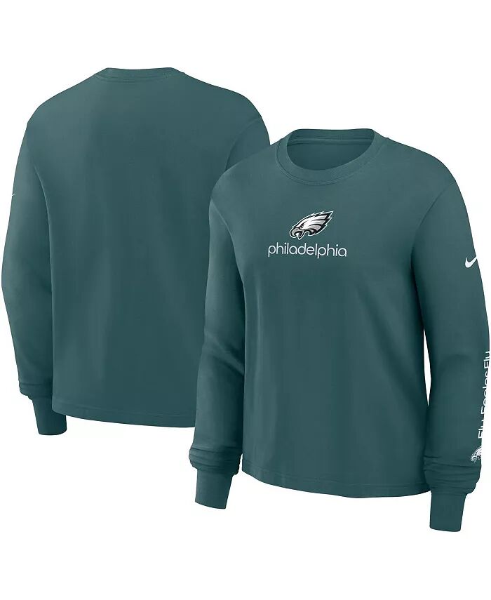 

Женская темно-зеленая футболка свободного кроя с длинным рукавом Philadelphia Eagles Nike, зеленый