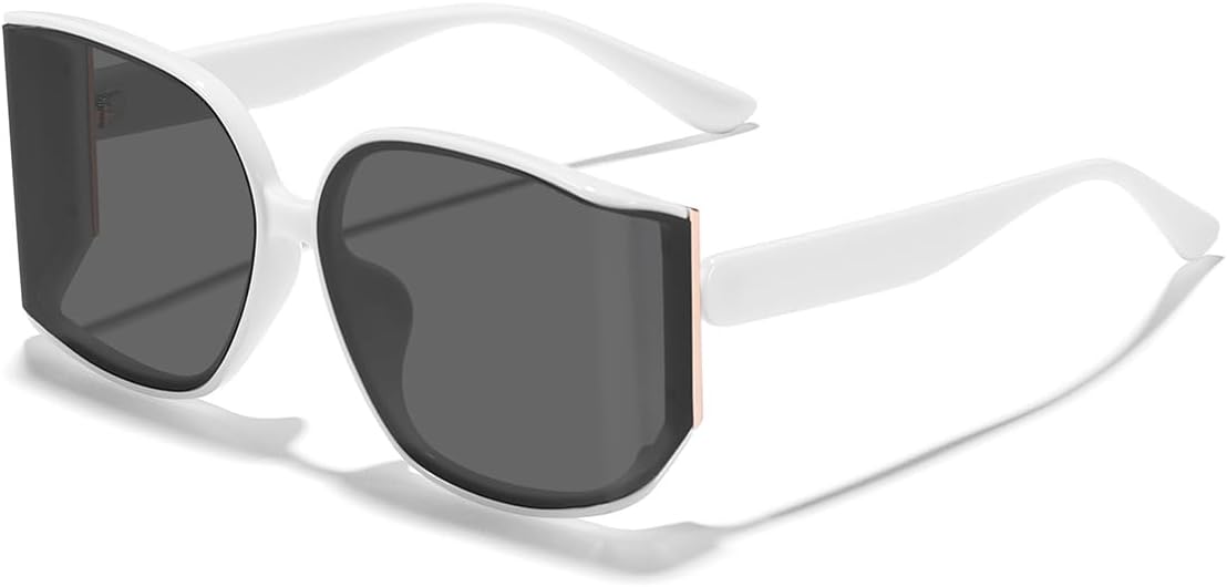 

Модные квадратные солнцезащитные очки большого размера для женщин и мужчин, с облегающей оправой, футуристические солнцезащитные очки, дизайнерские модные очки Azoxus, White