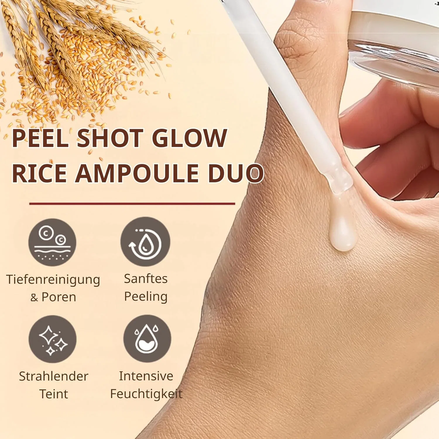 Сыворотка Ufkeanlo — Отшелушивающий дуэт-ампула Peel Shot Glow Rice с белым и черным рисом — фото 2