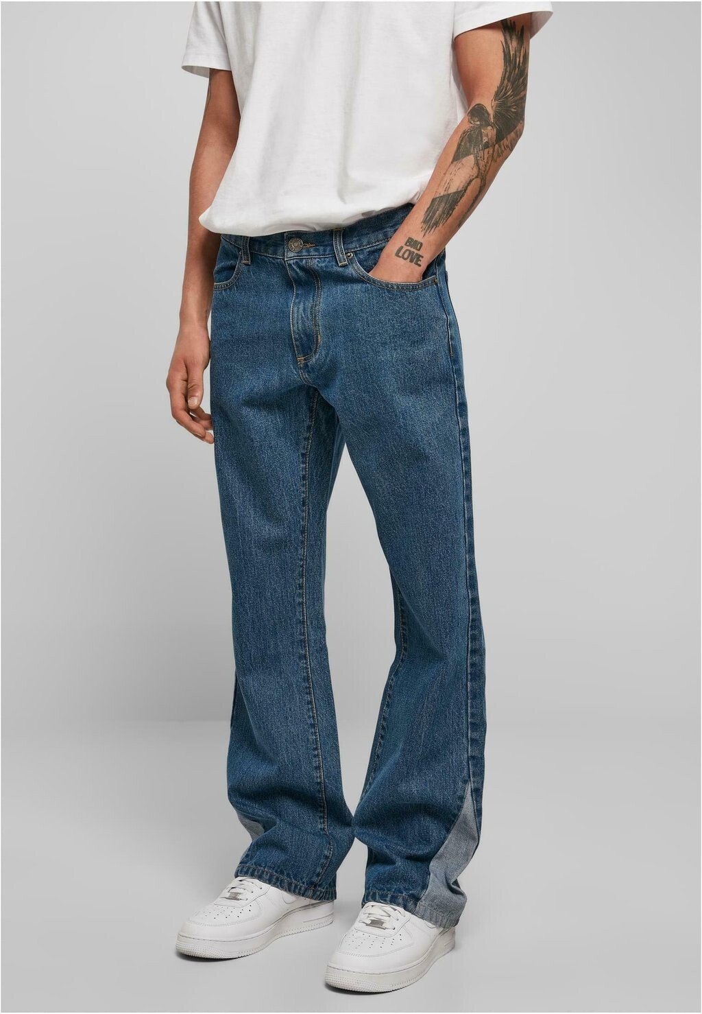 

Джинсы Bootcut TRIANGLE Urban Classics, стираный цвет цвета индиго