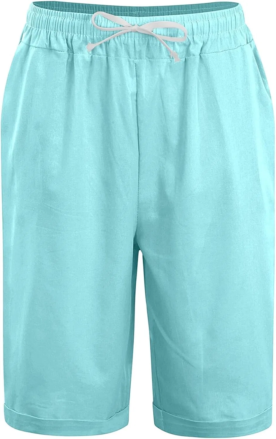 Шорты бермуды для женщин, лен, Mint Green — фото 2