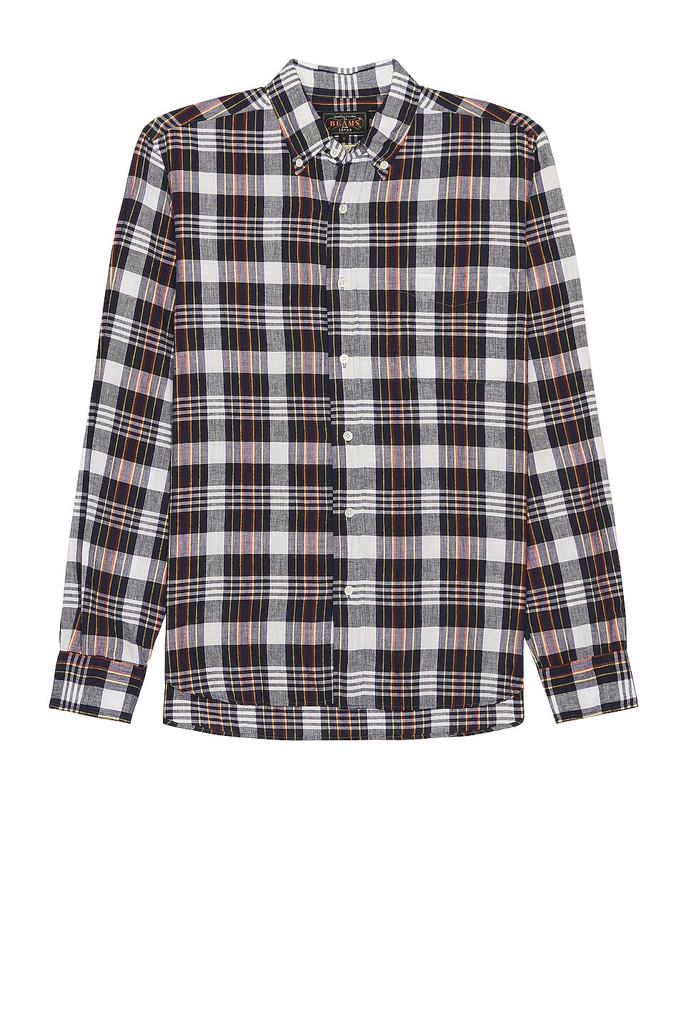

Рубашка Beams Plus Indian Madras, темно-синий