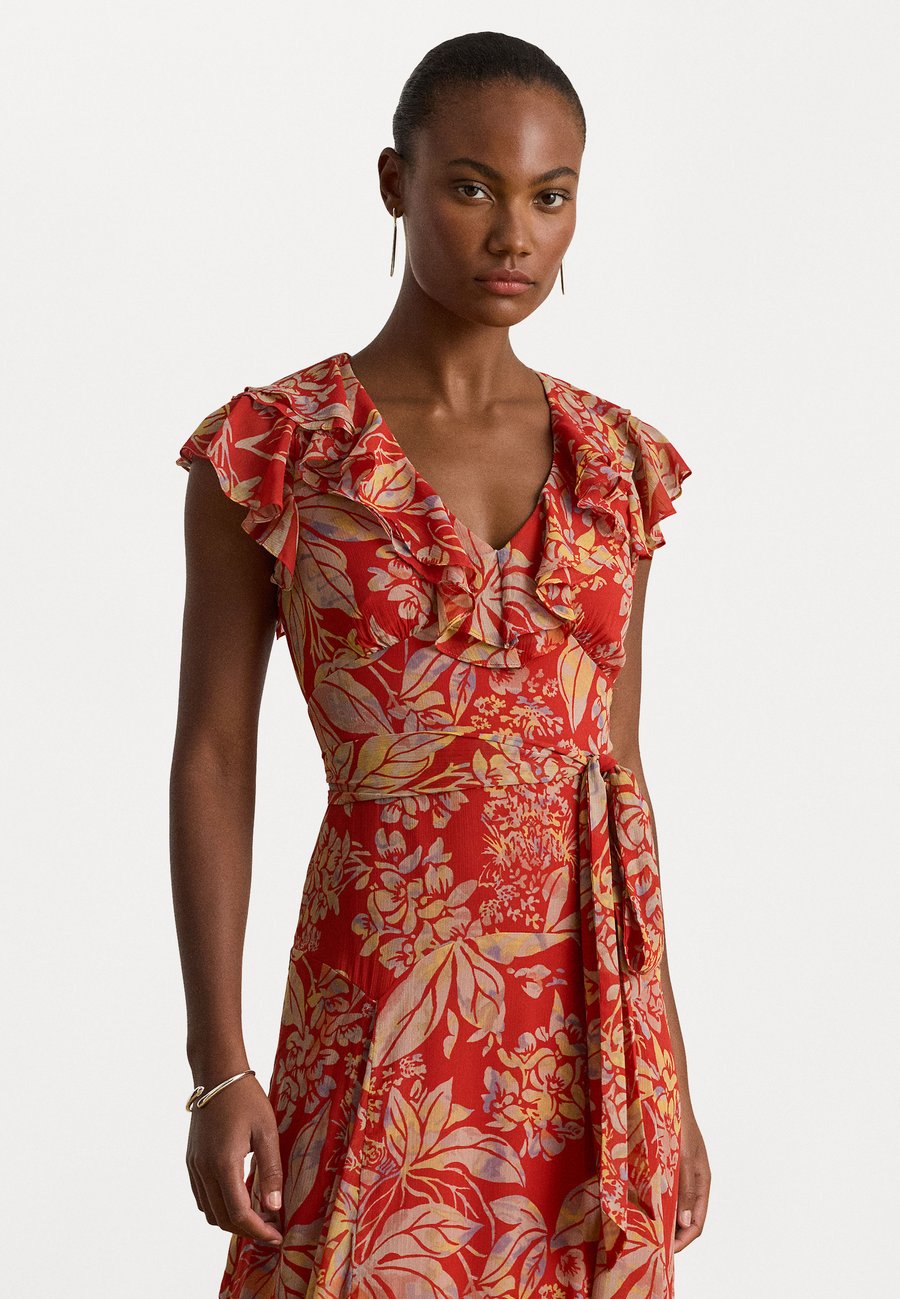 

Платье Lauren Ralph Lauren FLORAL BELTED CRINKLE GEORGETTE GOWN, Red/Multi-Coloured/Red