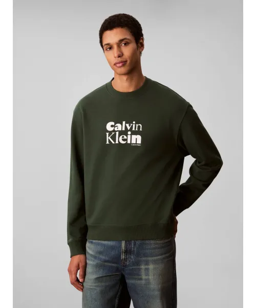 

Махровая толстовка Regular fit Calvin Klein, зеленый