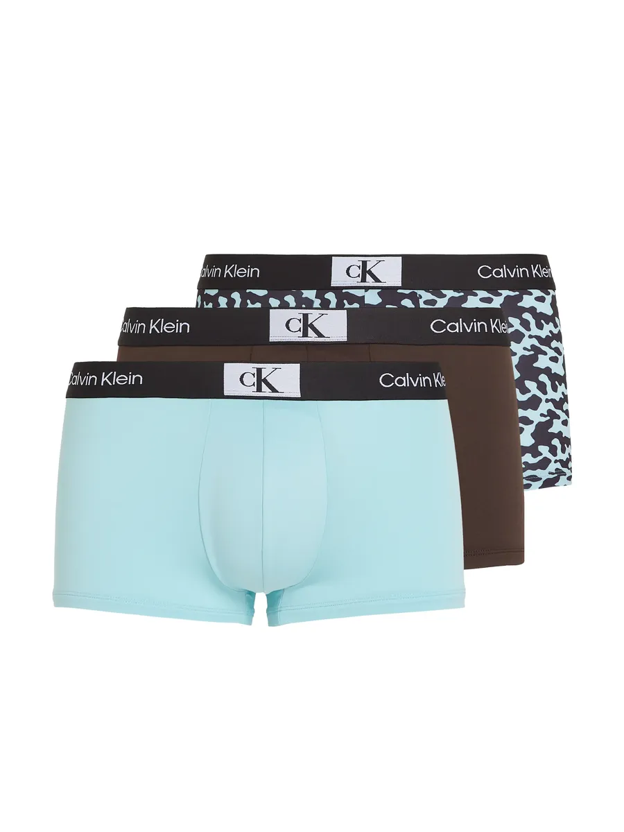 

Calvin Klein Underwear Трусы "LOW RISE TRUNK 3PK" (3 шт. в упаковке, 3 шт. в упаковке), с эластичным поясом с логотипом, цвет Aqua, Tiny Tree Frg Prt_ Aqua, Mlch