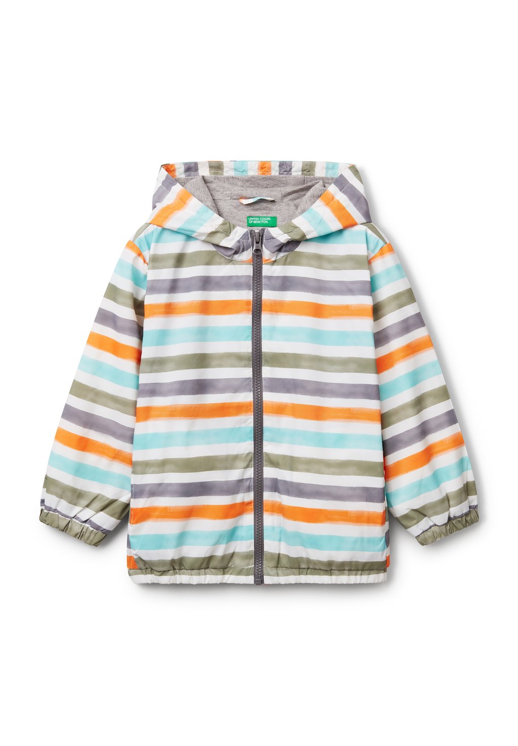

Куртка демисезонная STRIPED WITH HOOD United Colors of Benetton, оранжевый