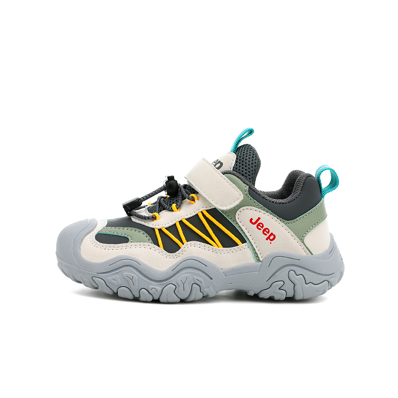 

Jeep Беговые кроссовки Slip Resistant с амортизацией, низкие, повседневные, бежево-зеленые, для детей