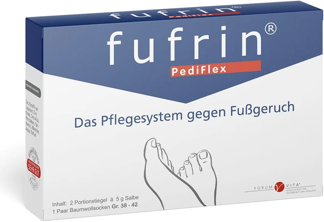 Носки и мазь Fufrin PediFlex против запаха ног, размер 5.5-8, 10 г Forum Vita
