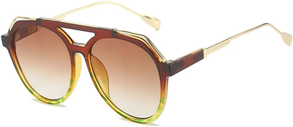 

Солнцезащитные очки 2027 года для женщин и мужчин, ретро-овальные солнцезащитные очки, винтажные женские очки с защитой от УФ-излучения UV400 MTZJH, Brown