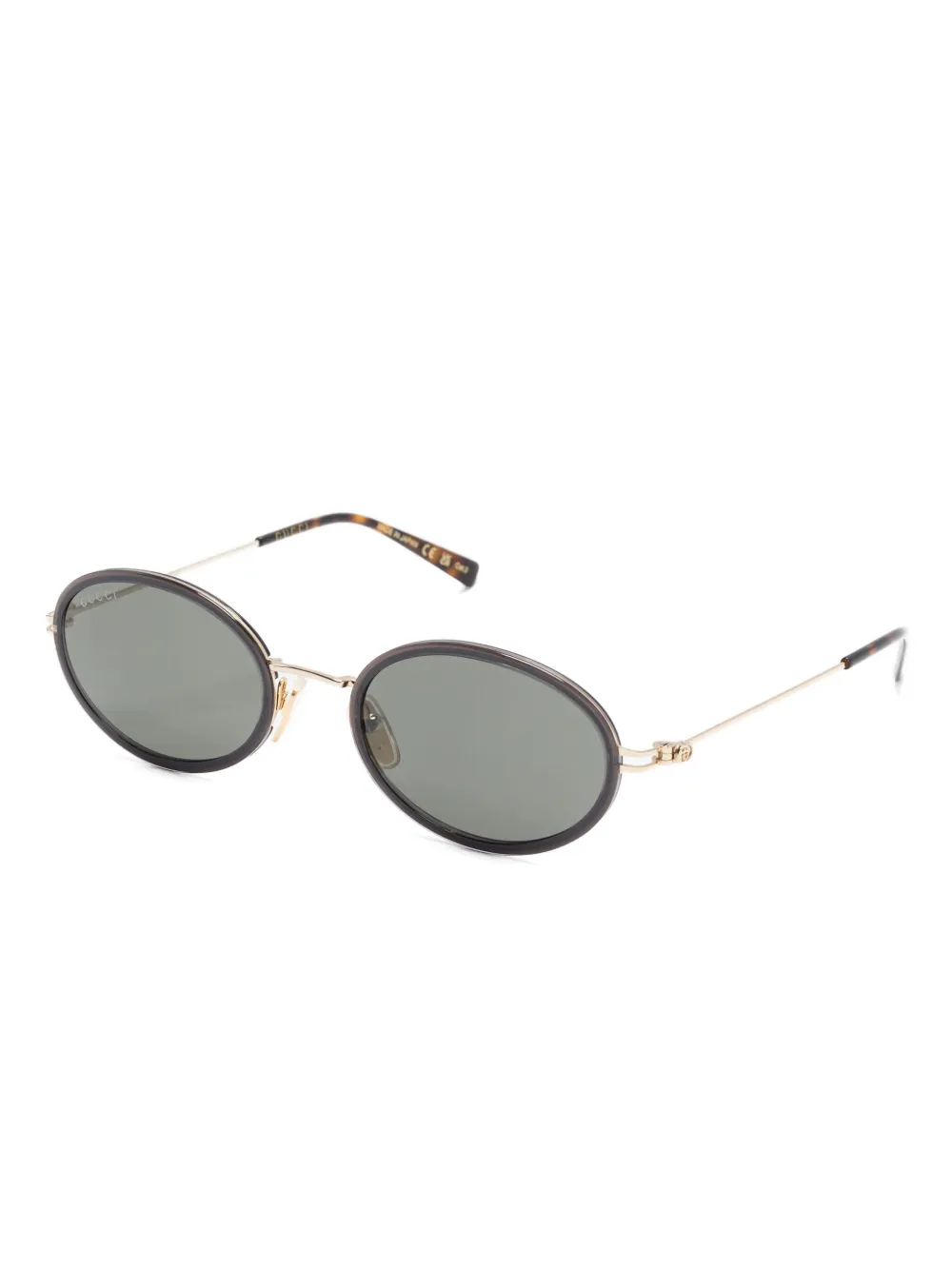 Круглые металлические солнцезащитные очки GUCCI Gucci, серый — фото 2