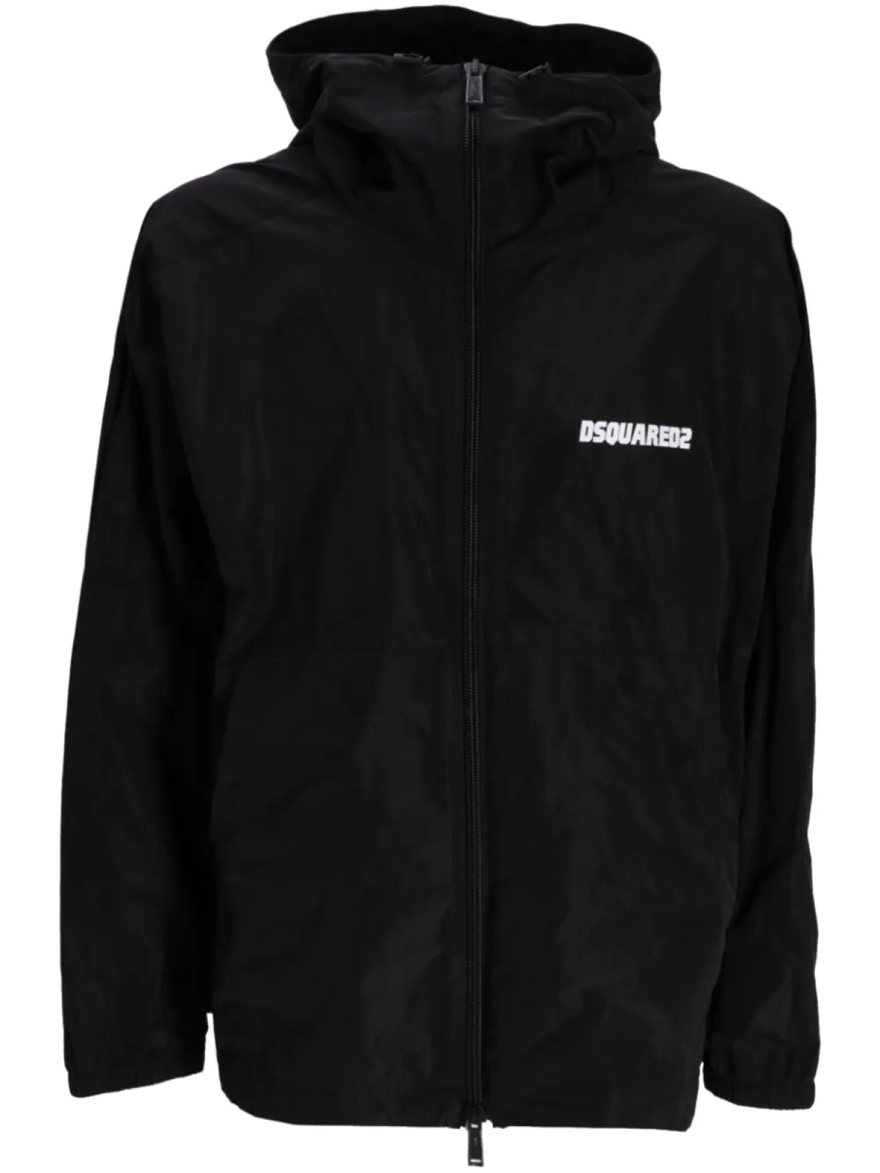 

DSQUARED2 куртка на молнии с капюшоном, черный