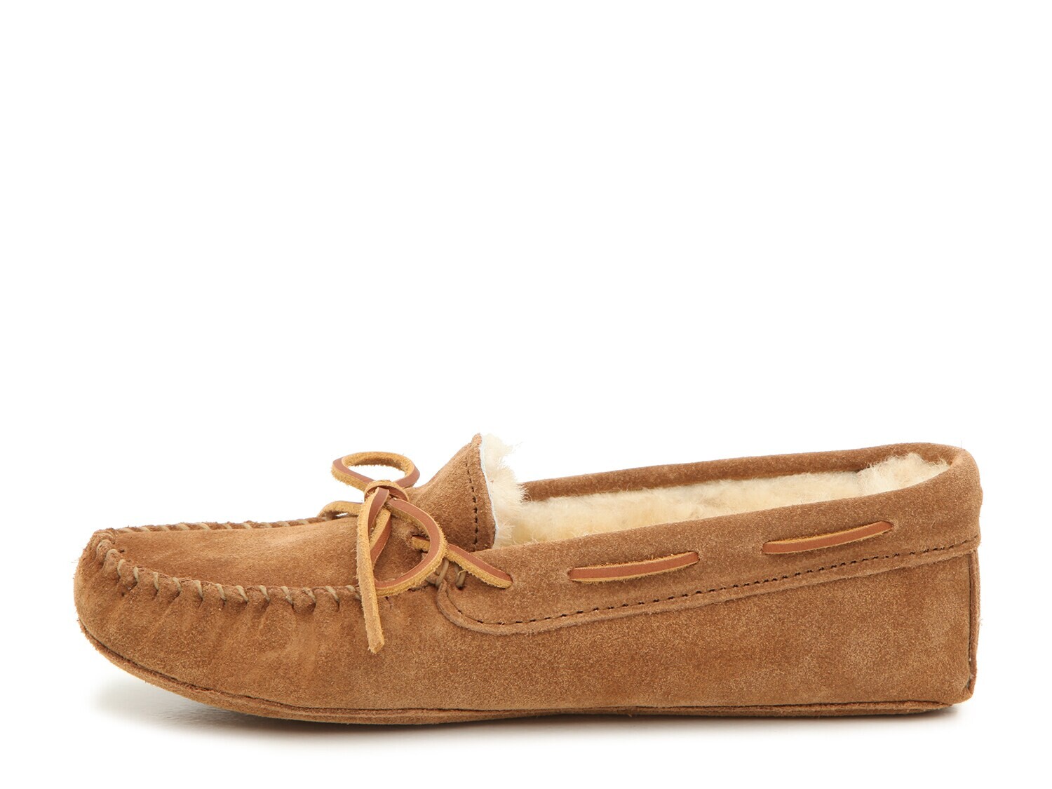 Тапочки-мокасины из овчины Minnetonka, светло-коричневый — фото 3