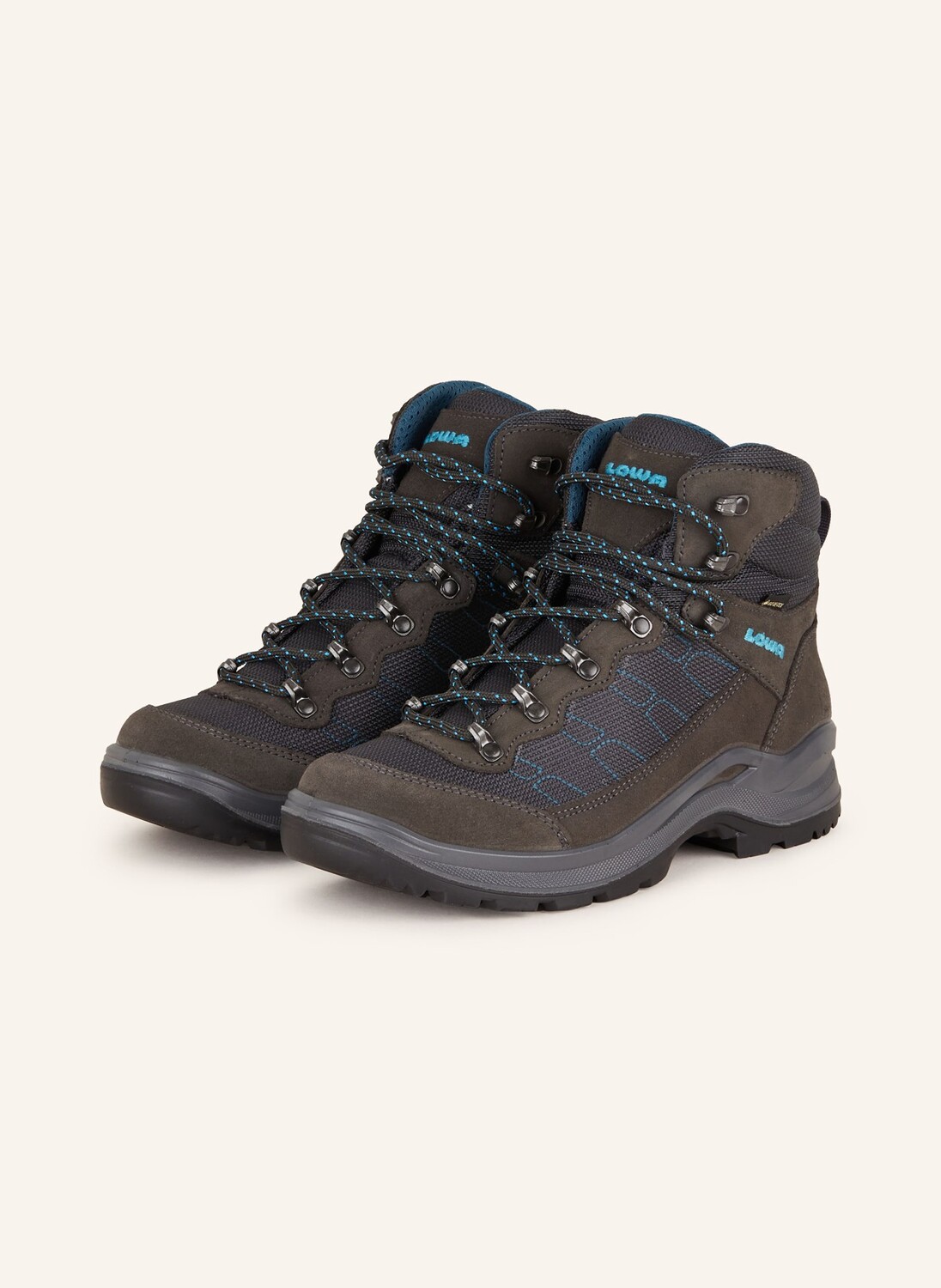 

Треккинговые ботинки taurus pro gtx mid LOWA, цвет DUNKELGRAU/PETROL