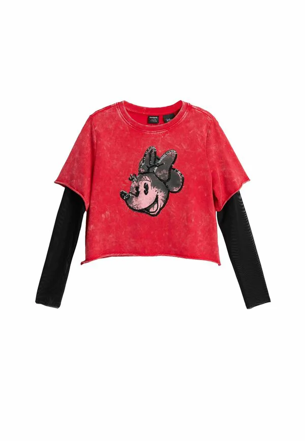 Футболка с длинными рукавами и двумя рукавами в стиле минни маус Desigual, Red