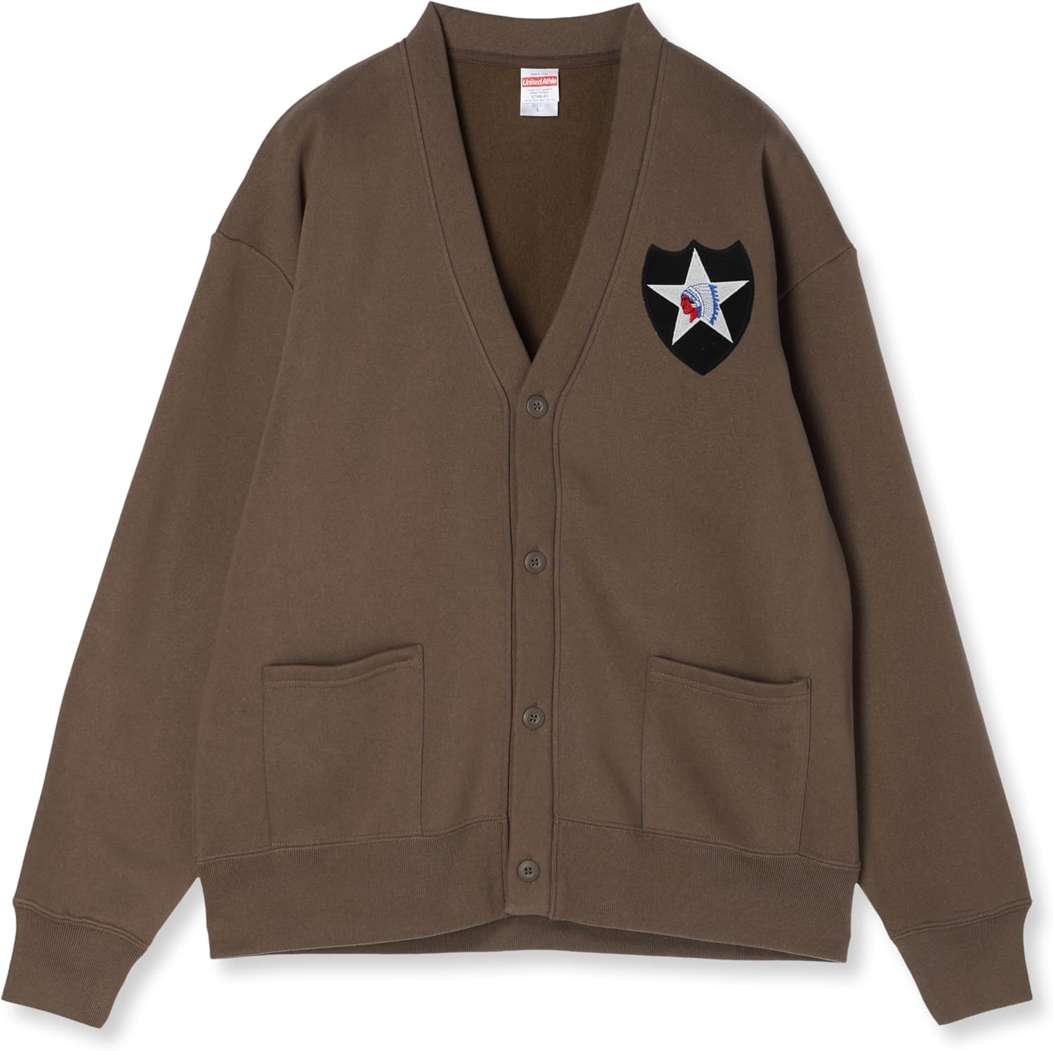 

Кардиган F Style F-SD021213, толстовка с нашивкой в виде герба армии США, темно-коричневый F-Style