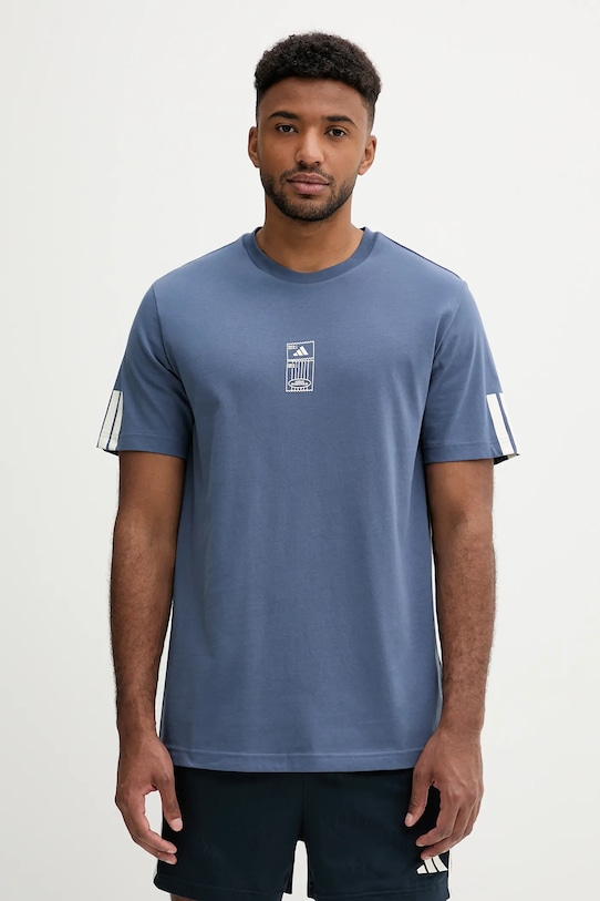 

Футболка с принтом стадиона и билетом (свободный крой) Adidas, синий