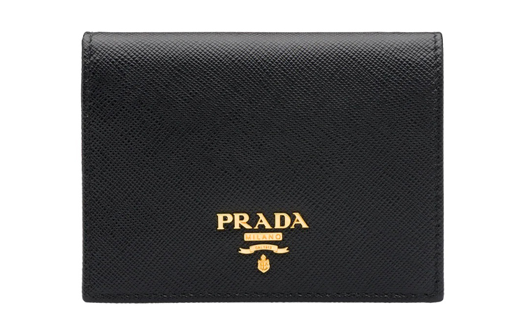 

PRADA Кожаный женский кошелёк маленького размера чёрный