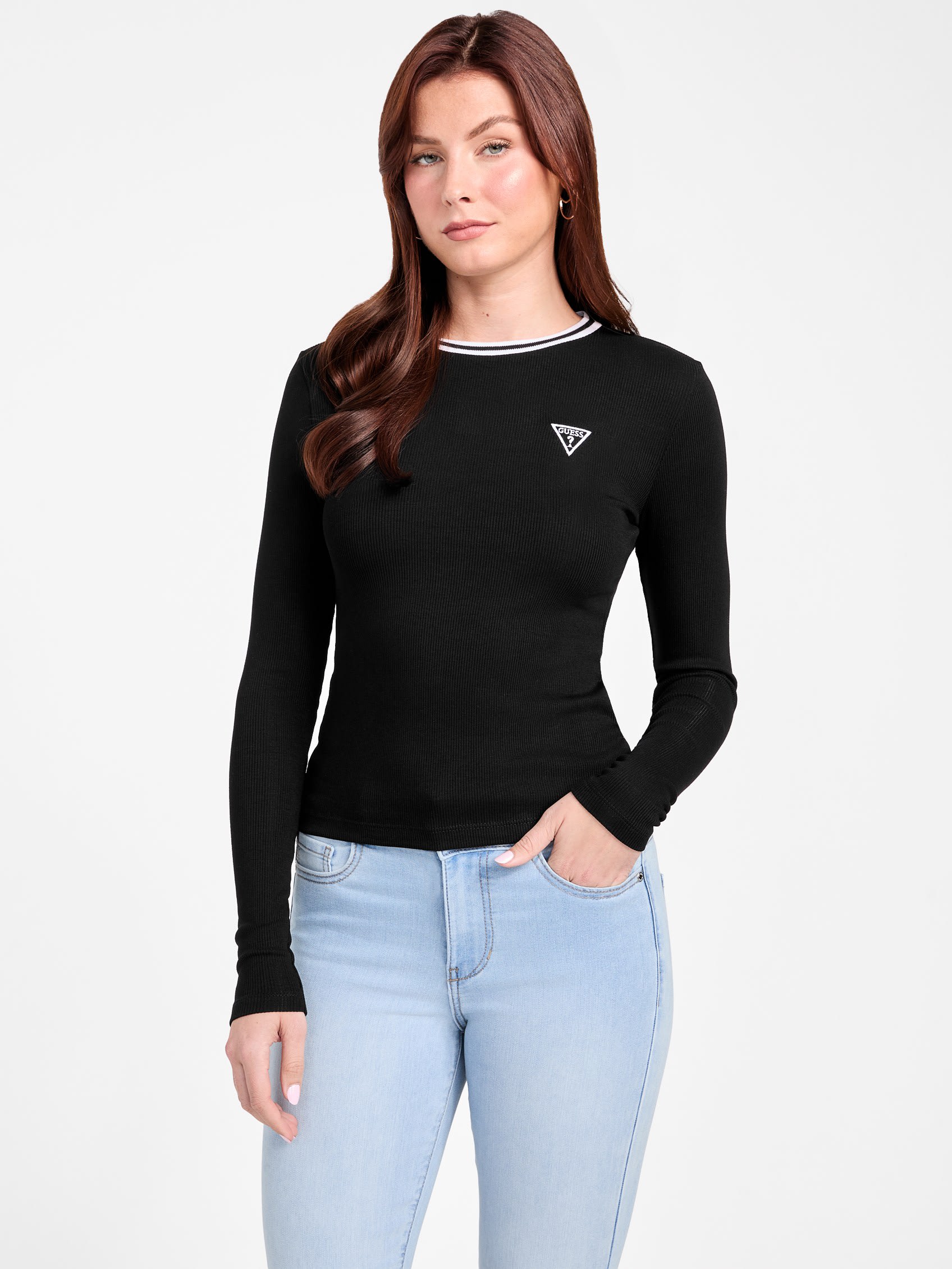 

Топ с круглым вырезом Тедди Guess Factory, черный