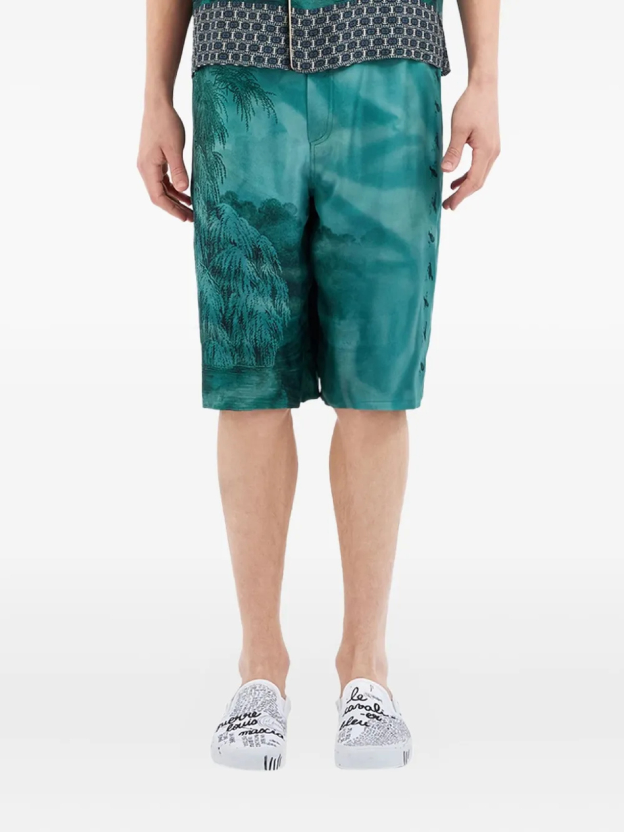 

Pierre-Louis Mascia шорты с принтом, синий