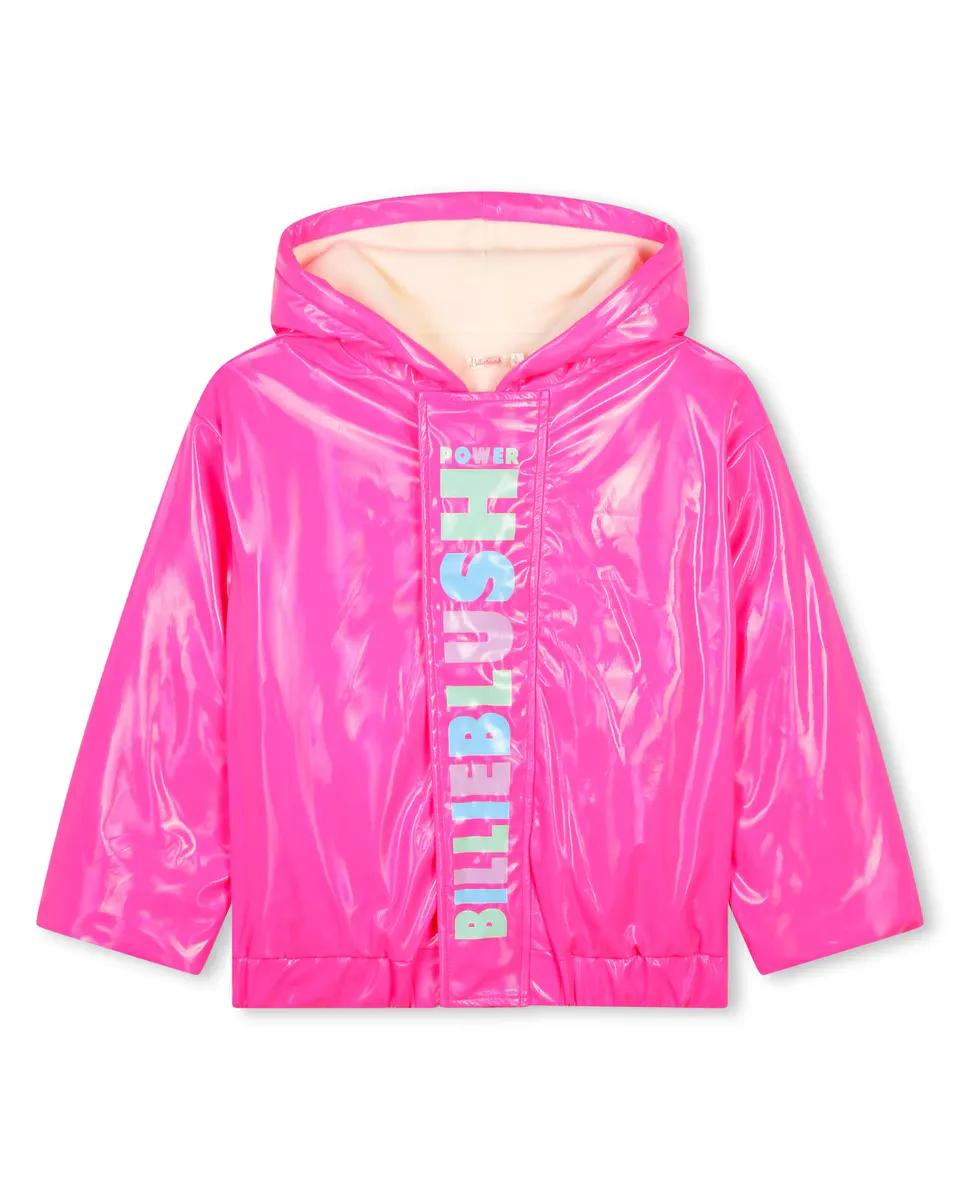

Плащ для девочки с капюшоном и флисовой подкладкой Billieblush, розовый