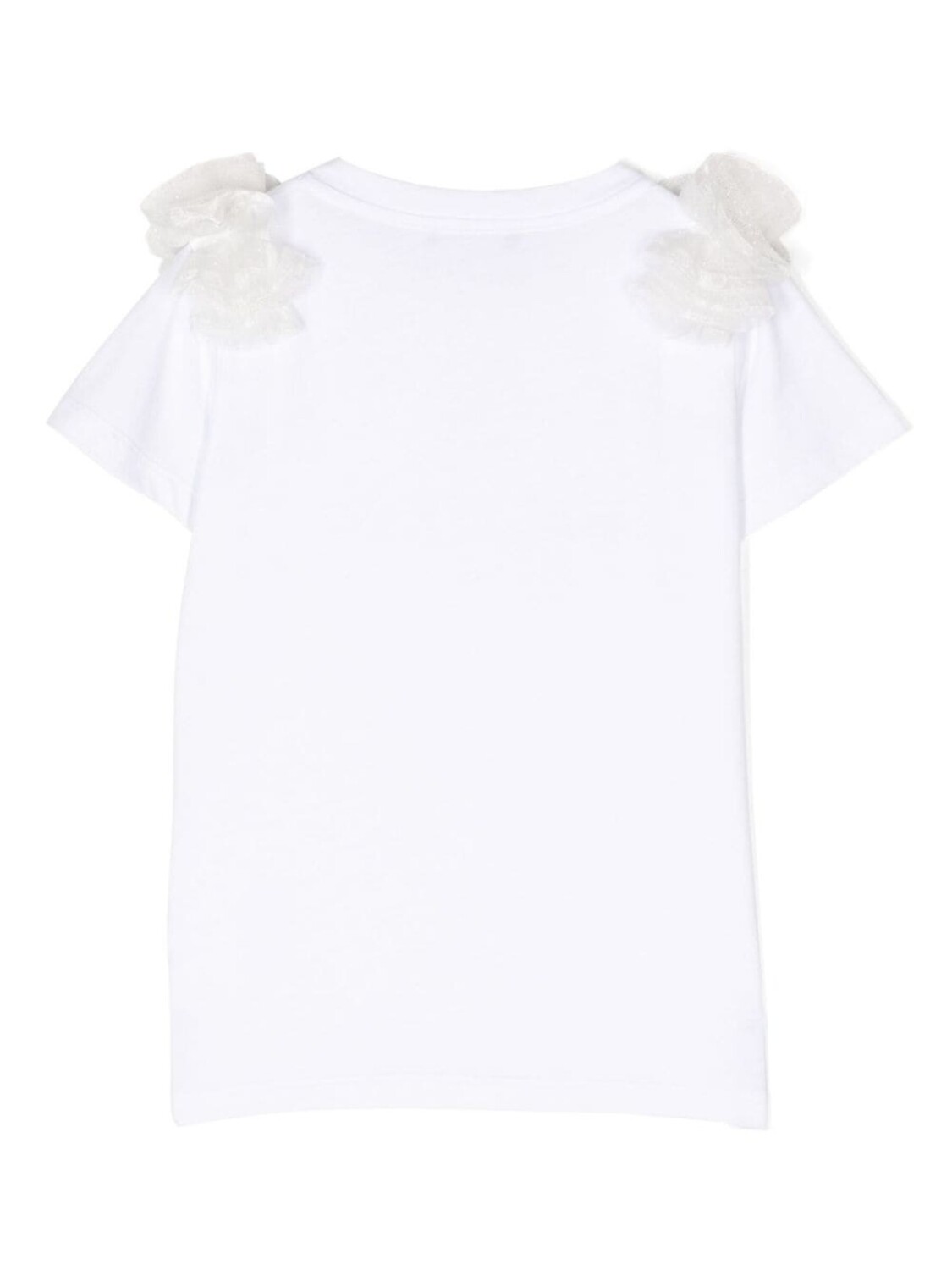 Футболка с цветочной аппликацией и логотипом Balmain Kids, белый — фото 2