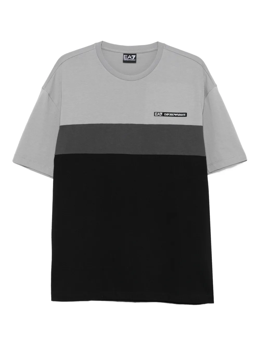 

Футболка с цветными блоками Ea7 Emporio Armani, серый