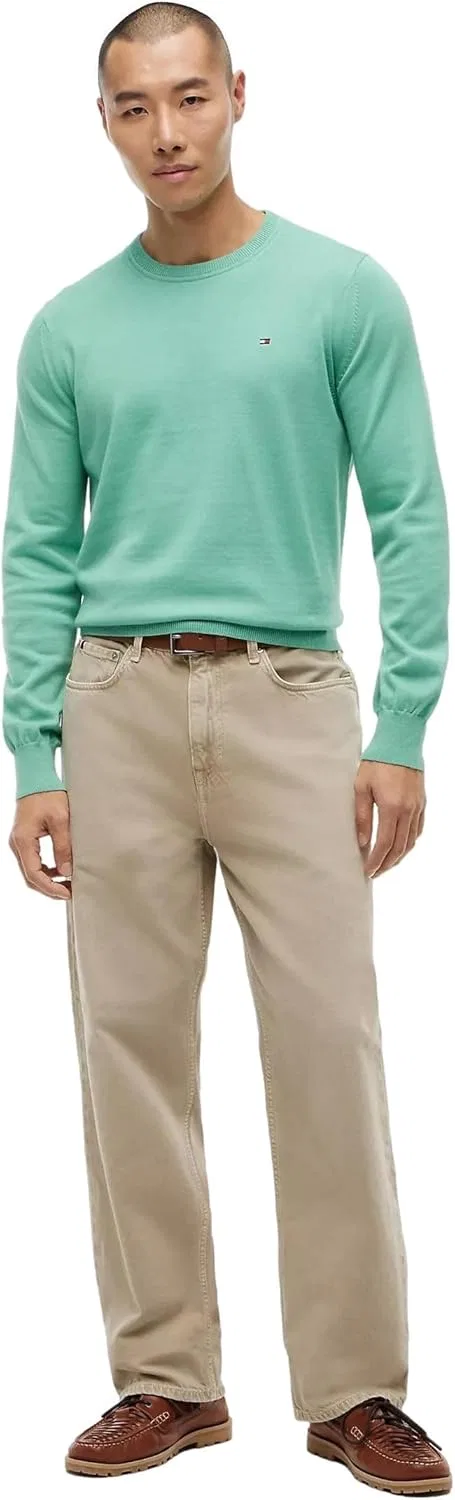 TOMMY HILFIGER / He.Pullover / PIMA ORG CTN CASHMERE свитер с круглым вырезом, зеленый — фото 3