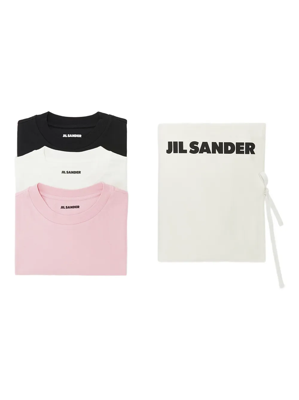 

Футболка с нашивкой-логотипом (комплект из трех) JIL SANDER, розовый
