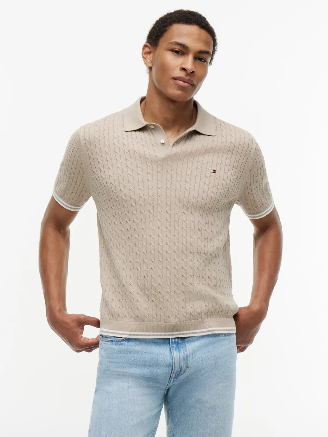 Рубашка Tommy Hilfiger Cable Short Sleeve в цвете Kitt — фото 2