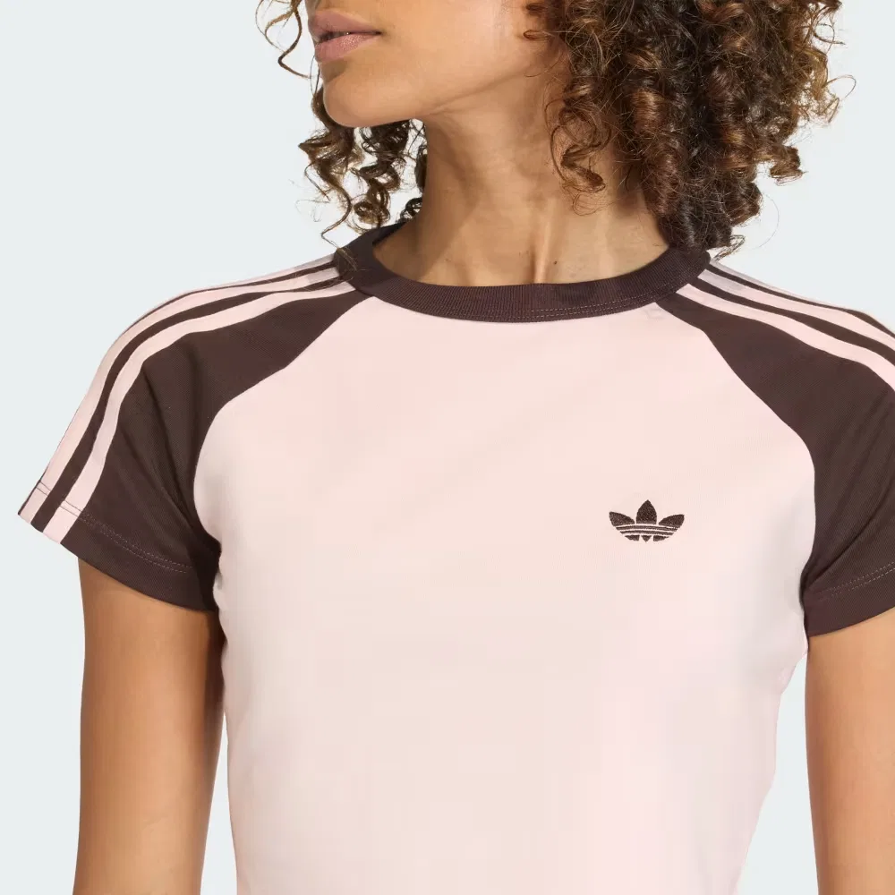 Футболка с реглан-рукавом Adidas Originals Sand Pink/Aurora Coffee/Sand Pink — фото 4