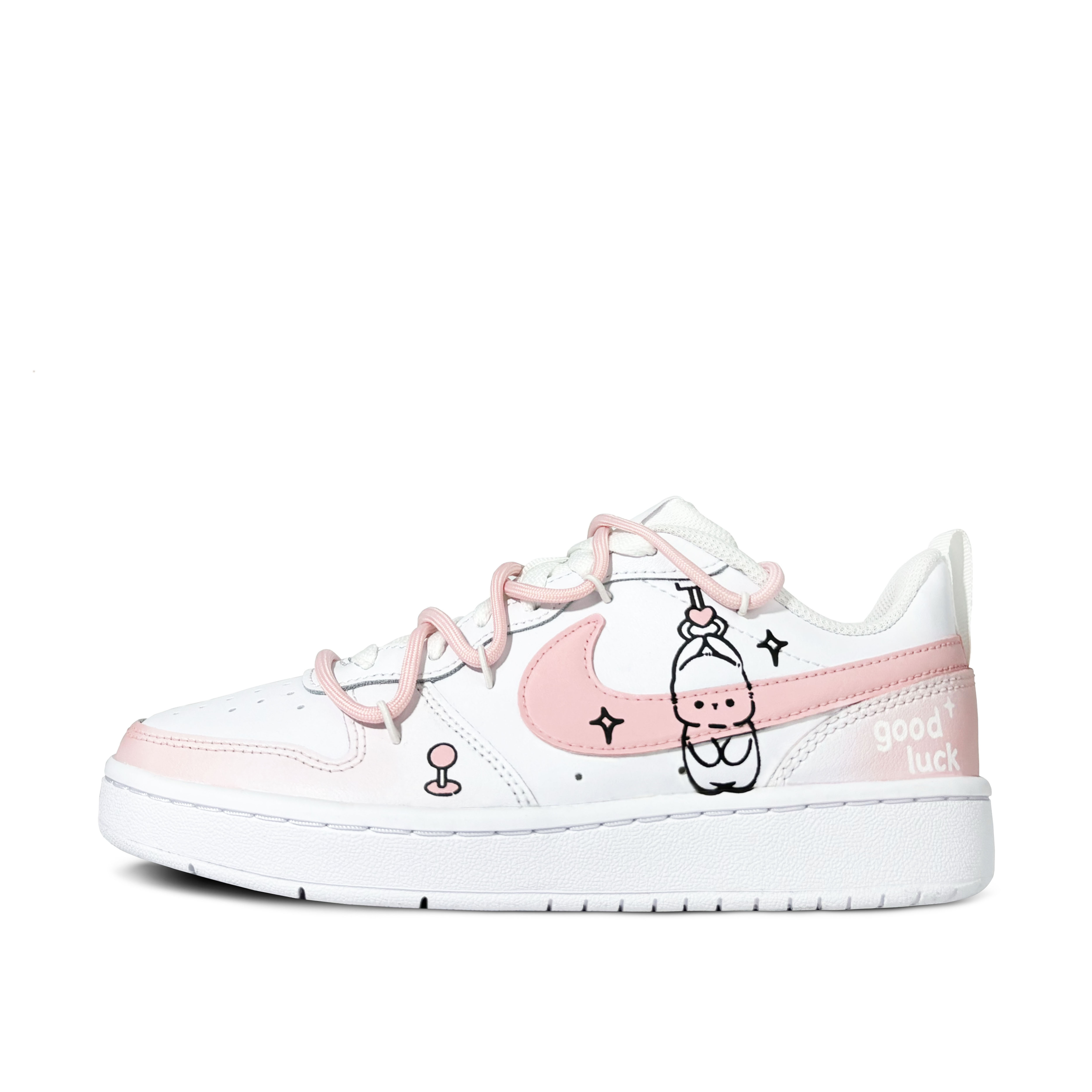 

Детские кроссовки для скейтбординга Court Borough Low 2 Low Top для подростков Nike, розовый/белый