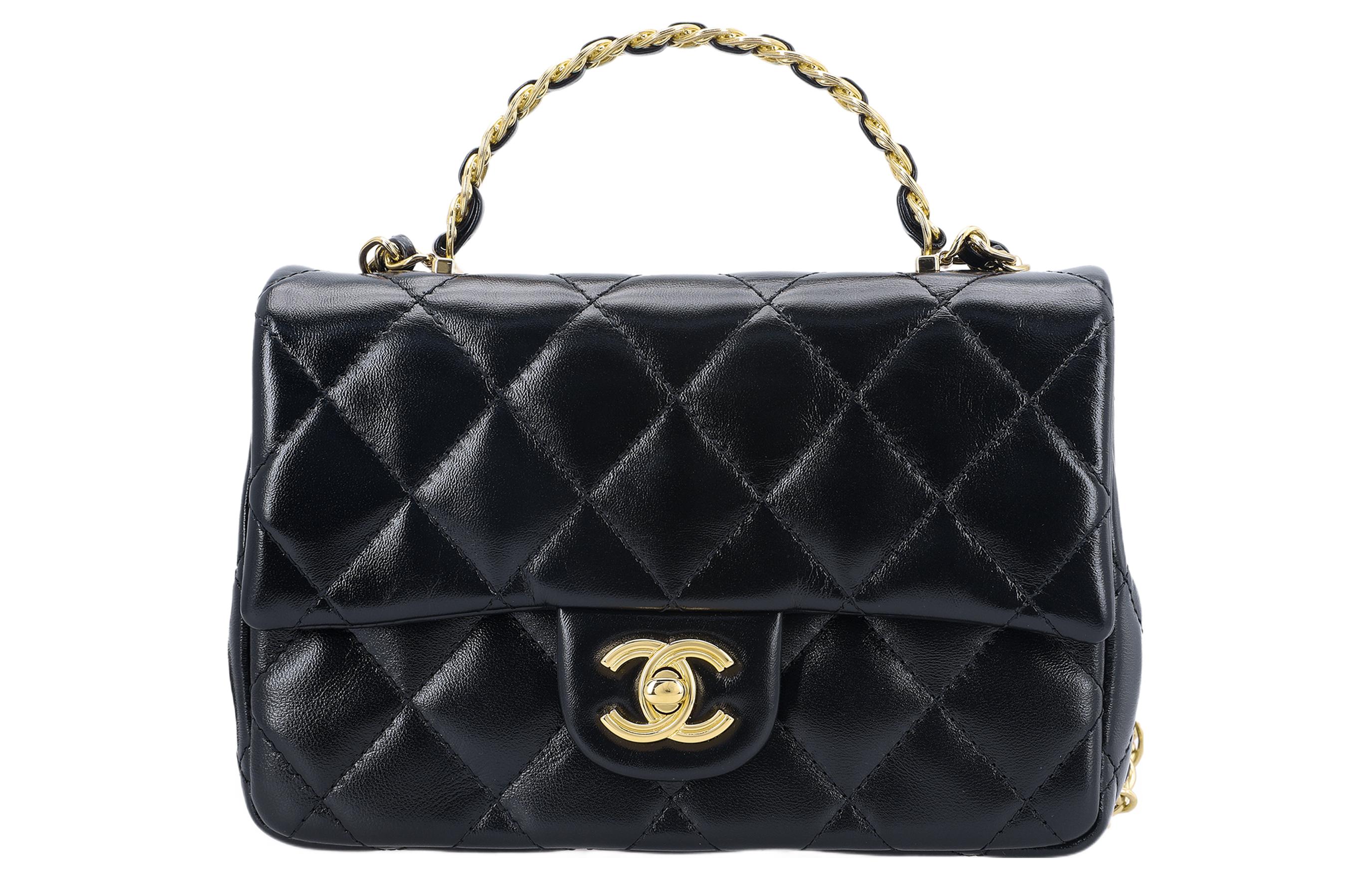 

CHANEL Маленькая женская сумка из ягненка черная