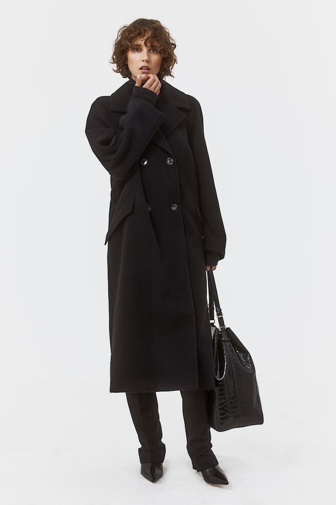 

Пальто с завязывающимся поясом H&M, черный