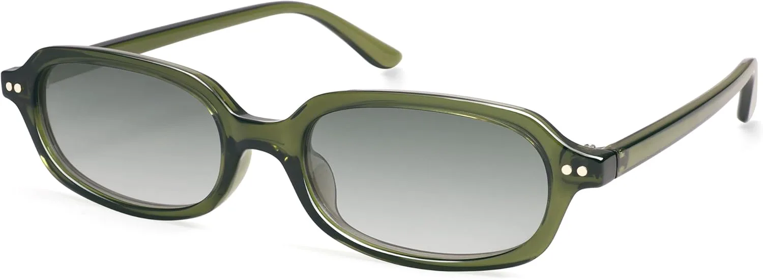 

Ретро-солнцезащитные очки прямоугольной формы для женщин и мужчин. Модные маленькие узкие квадратные солнцезащитные очки AP3729 Appassal, Green/Gradient Green