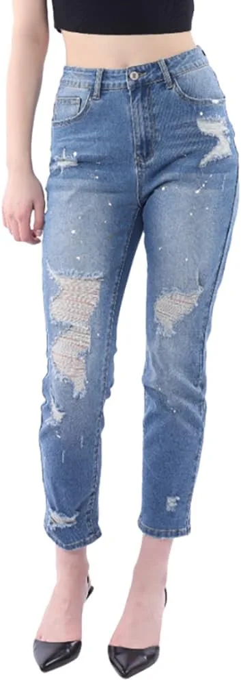 

XYGJZ женские джинсы с высокой талией и зауженным низом